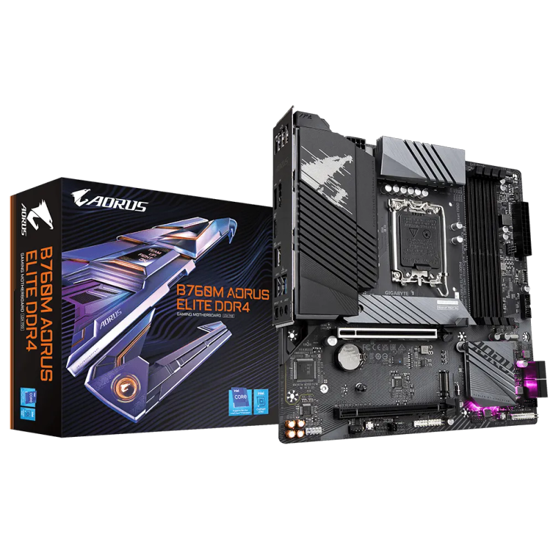 Gigabyte B760M AORUS ELITE DDR4 B760 Express Chipset Gen 12/ 13/ 14 LGA 1700 Micro ATX Motherboard
