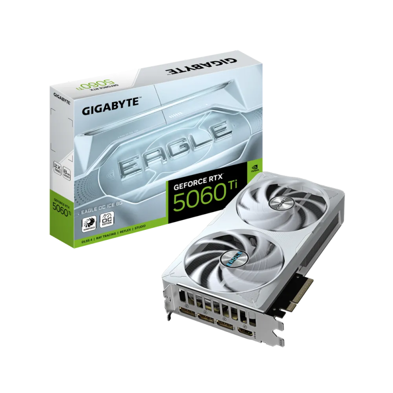 Gigabyte GeForce RTX 5060 Ti Eagle OC ICE 8GB 128-bit GDDR7 PCIe 5.0 Graphics Card