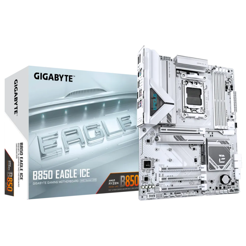 Gigabyte B850 Eagle Ice B850 Chipset AMD Ryzen AM5 Socket ATX Motherboard