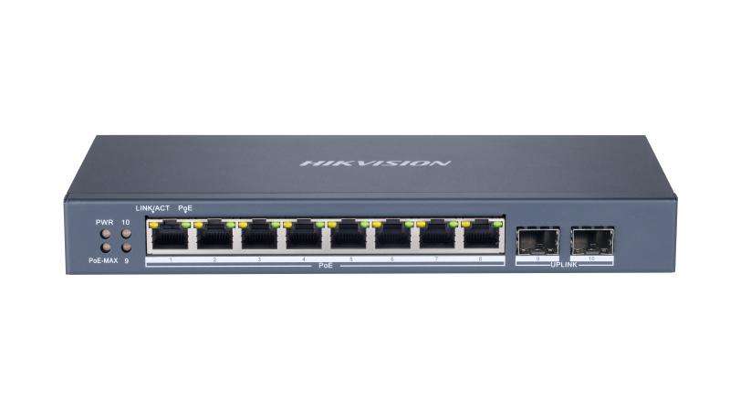 Hikvision L2  Smart Managed  8 Port Gigabit PoE ports  2 Gigabit SFP
