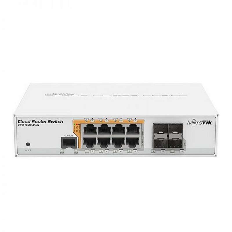 MikroTik CRS112-8P-4S-IN - PoE Cloud Router Switch