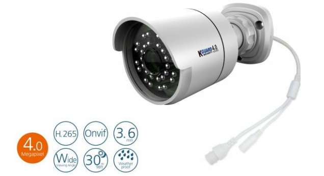 KGuard IPB-400 4.0 Megapixel PoE IP Camera. Image Sensor: 1/3" Megapixels CMOS Sensor with IR Cut...