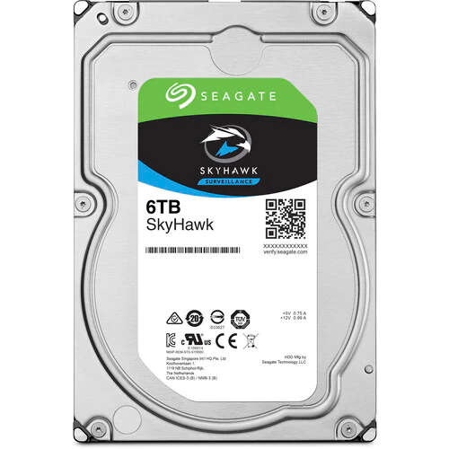 6TB Seagate Skyhawk, 3.5", SATA III, 6Gbs, 5400RPM, 256MB Cache, Inter