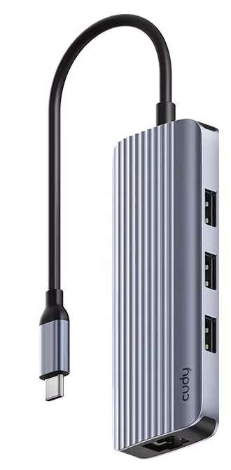 Cudy 6-in-1 4K 60Hz HDMI USB-A and USB-C Gigabit Ethernet Hub | UH606