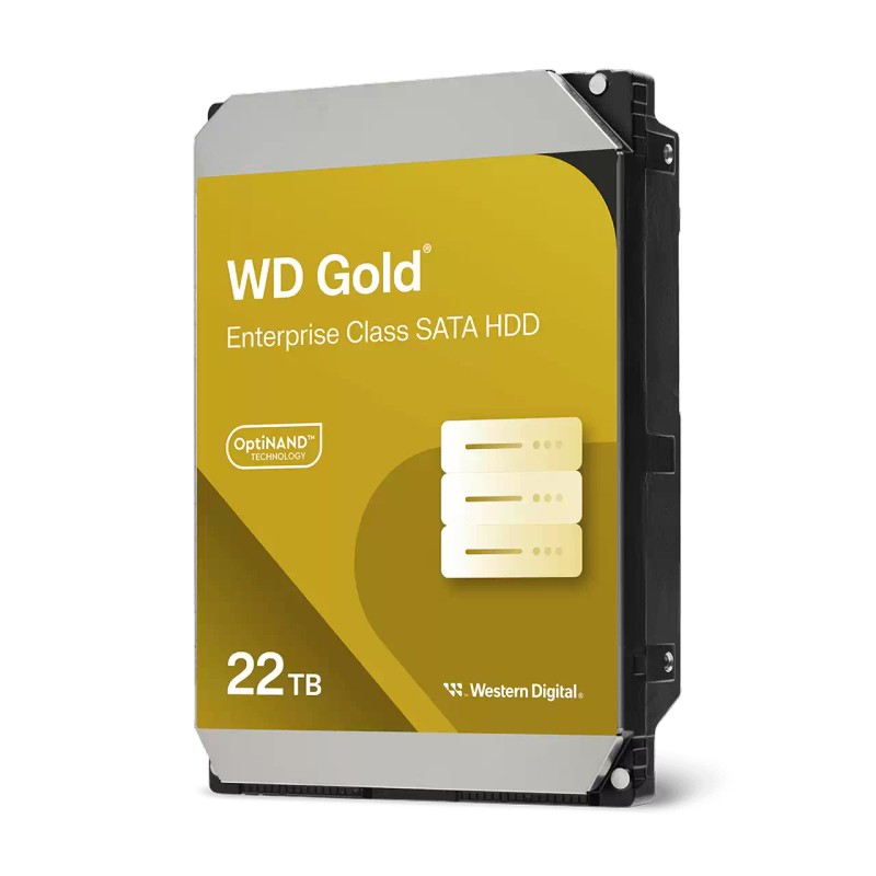 22TB Western Digital Gold, 3.5", 7200RPM, SATA, 512MB Cache, Enterprise HDD