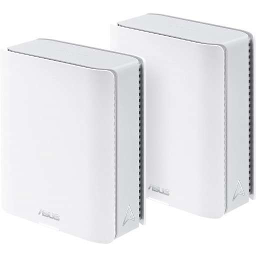 Asus Zen WiFi BT8 BE1400 WiFi 7 Tri-Band AiMesh 2.5 Gigabit White Wireless Router Mesh Node - 2-Pack