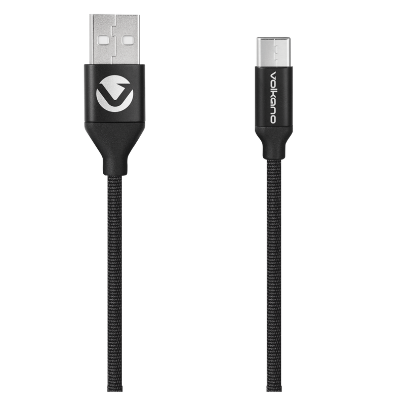 Volkano Braids Series Nylon Braided Type-C Cable 1.2m - Black