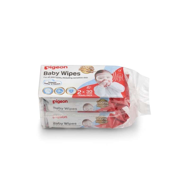 Pigeon Baby Wipes 30's - 2-In-1 Pack | Soft, Gentle &amp; Hypoallergenic