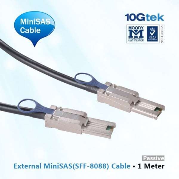 10Gtek SAS, 1Meter, SFF-8088 to SFF-8088 External Mini SAS Enterprise
