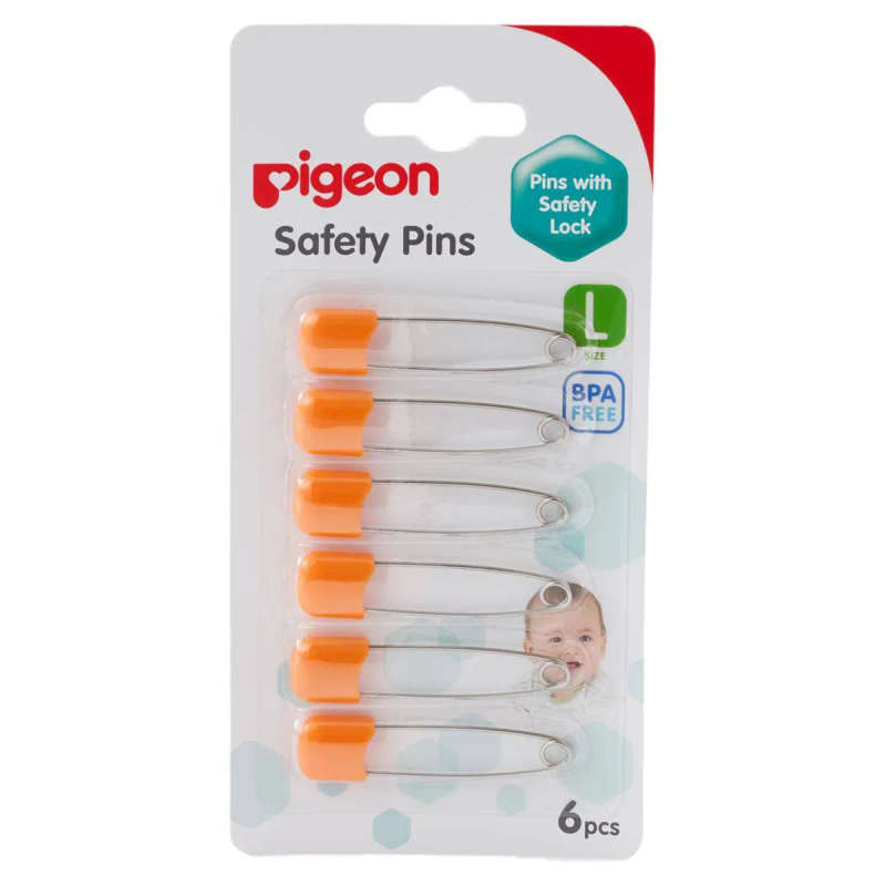Pigeon Safety Pins 6's Large