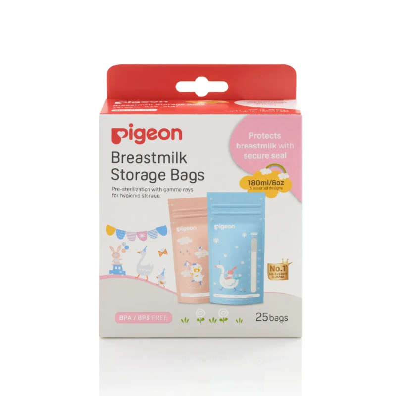 Pigeon Breast Milk Storage Bags 25pc - Animal Design