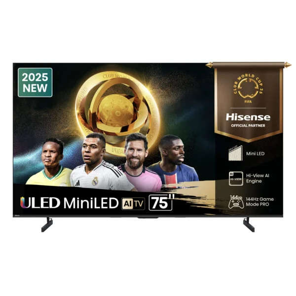 HISENSE LEDN75U7Q 75'' Mini LED QLED 144hz 4k Smart; Game mode Pro; Hi