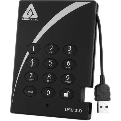 1TB Apricorn Aegis Padlock 3.0 256-bit AES XTS hardware encrypted, USB