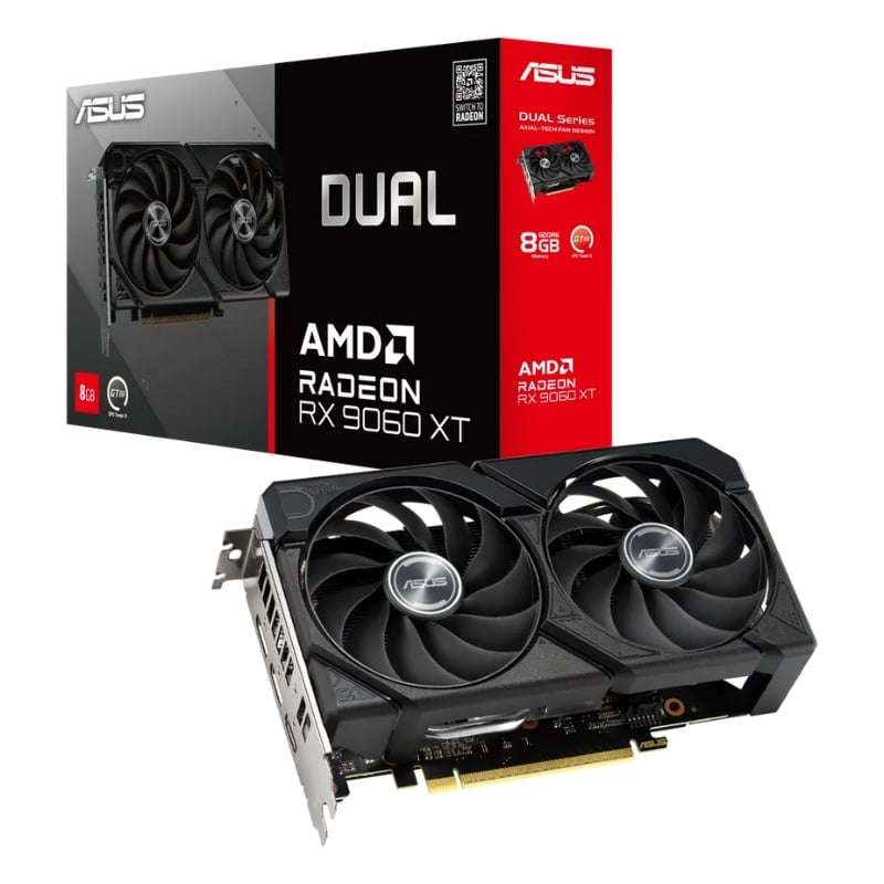 Asus Radeon RX 9060 XT 8GB DUAL GDDR6 128-Bit PCIe 5.0 Desktop Graphics Card