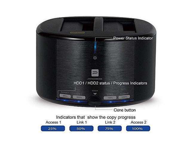 Mediasonic ProBox USB 3.0, 2 Bay 2.5" / 3.5" SATA SSD / Hard Drive Doc