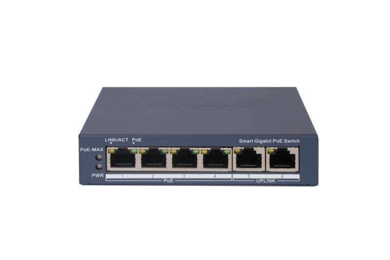 Hikvision 4 Ports L2  Smart Managed  4 Gigabit RJ45 PoE ports  2 Gigabit RJ45 port