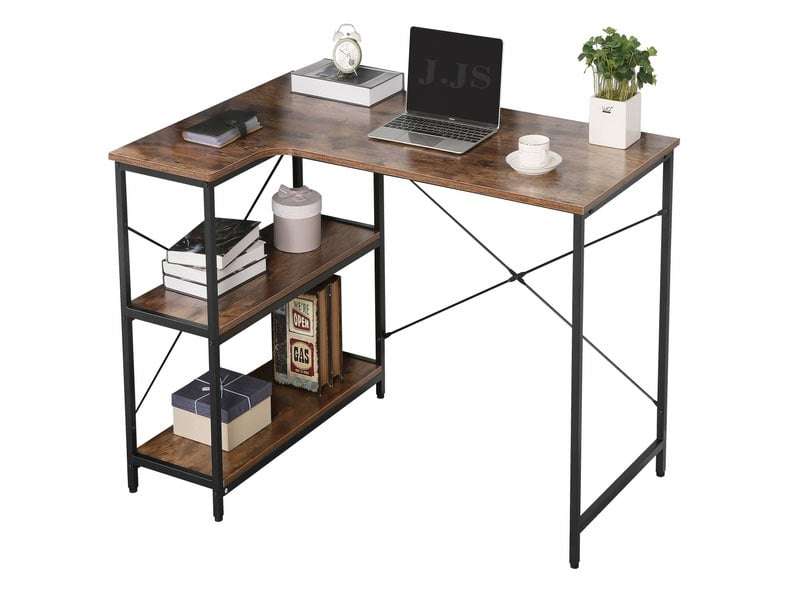 Everfurn Anthony L Shaped Work Desk Corner DeskSteel Frame