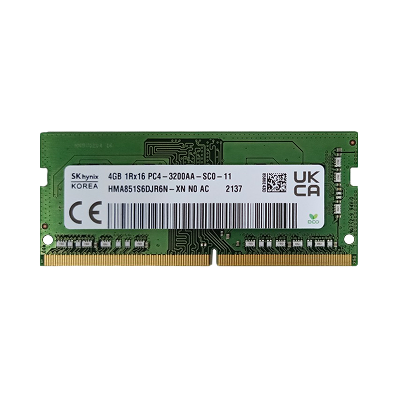 4GB SK Hynix, 1Rx16, PC4-3200AA, DDR4, SODIMM Laptop Memory Module