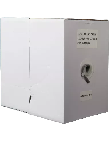 100m Pull box, Grey Solid Copper, UTP, CAT6 Cable (Indoor use)