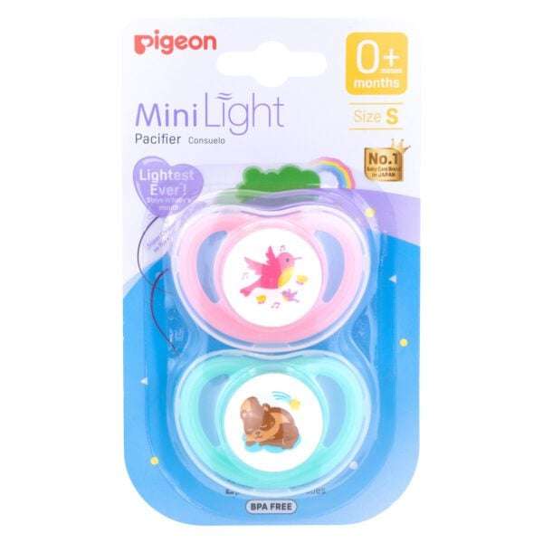 Pigeon MiniLight Medium Bee/Hedgehog Pacifier 6+ Months - 2 Pack
