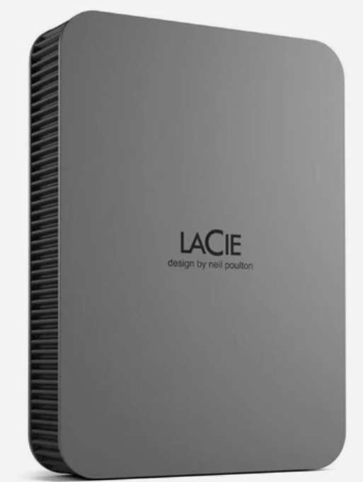 LaCie 4TB Aluminum Enclosure Portable External Hard Drive Space Grey