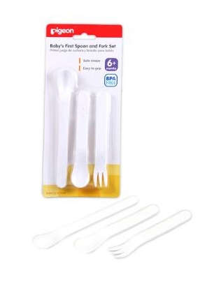 Pigeon - Baby's "First" Spoon and Fork Set - 3 Piece