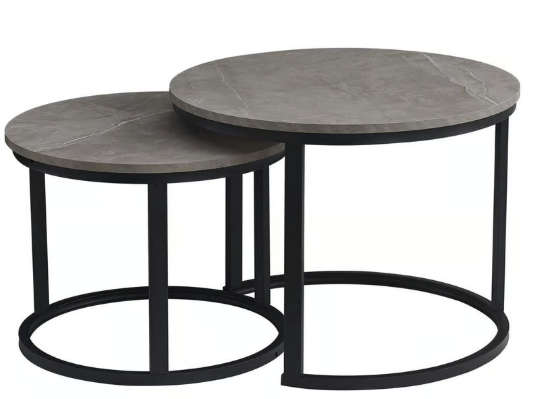 Everfurn Indus Nesting Coffee Table Ash Grey Extra Large 2 Piece