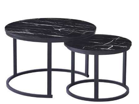 Everfurn Indus Nesting Coffee Table Black 2 Piece