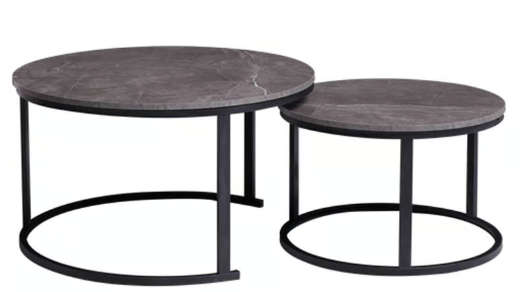 Everfurn Nile Nesting Coffee Table Marble 2 Piece