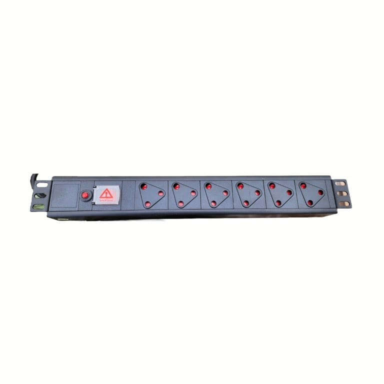 Zone Enclosures 6-Way 2M Hard Wire Lead Metal Black PDU