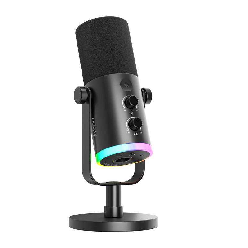Fifine AM8 NEO RGB Dual Port Microphone with Stand