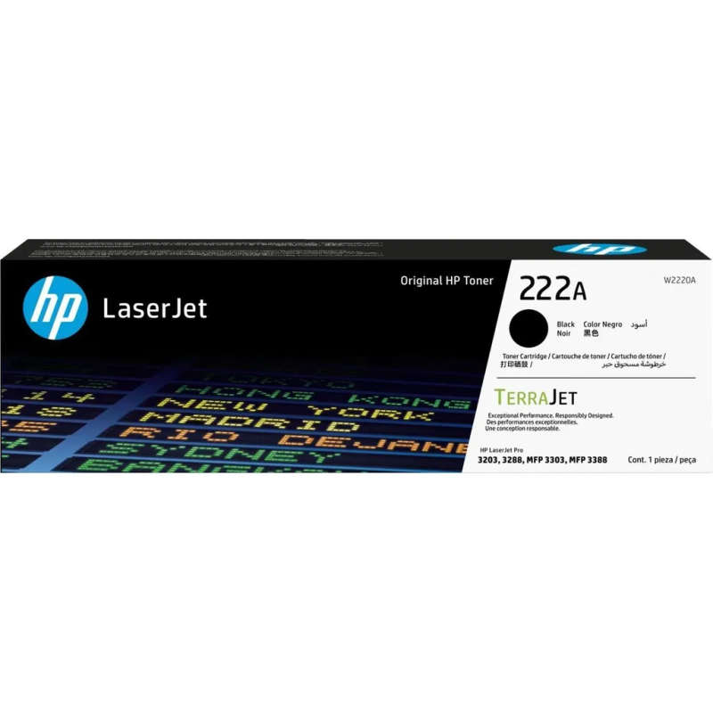 HP 222A Black LaserJet Toner Cartridge (W2220A)