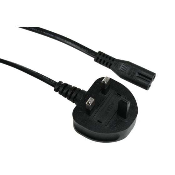3 Pin UK Figure 8 0.75mm x 2 core Flat Black