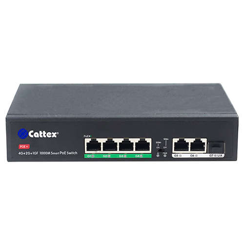 Cattex 6-port Full Gigabit PoE Fiber Switch - Networking