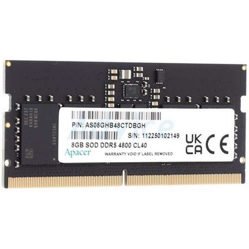 Apacer 8GB DDR5 4800 MHz SO-DIMM Memory, Retail Box , Limited Lifetime warranty