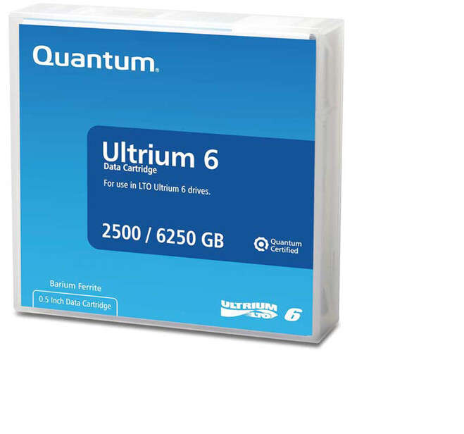 Quantum LTO-6 (2.5TB / 6.25TB) Ultrium Tape Media Cartridge