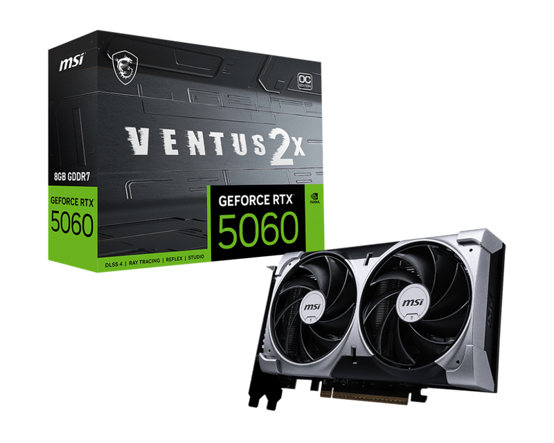 MSI GeForce RTX 5060 VENTUS 2X OC 8GB GDDR7 Graphics Card