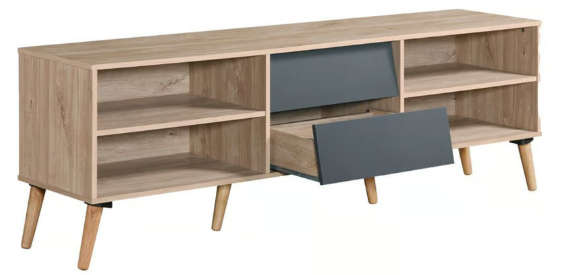 Everfurn Everest Tall TV Stand 2 Drawers