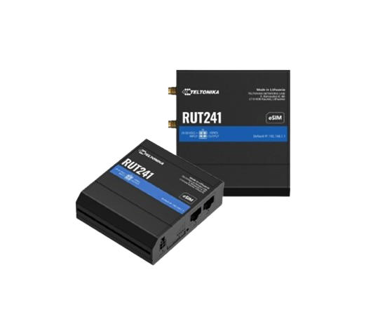 Teltonika RUT241-ESIM LTE Cat 4 Industrial Router, Wi-FI 4, 1 x WAN(10