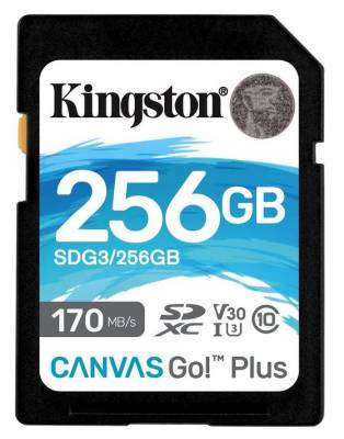 SD-256GKXCG3Kingston Canvas Go Plus 256GB SDXC 170R C10 UHS-I U3 V30 Card
