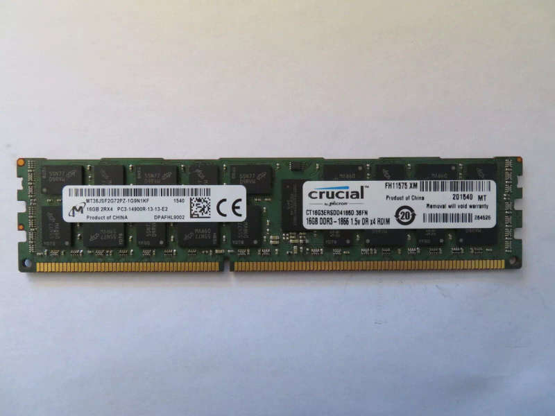 Micron 16Gb (1 x 16Gb) 2Rx4 PC3-14900R DDR3 Server Ram