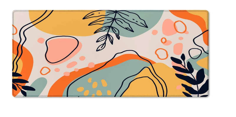 Everfurn Premium Geometric Large Desk Mat  Non-Slip Polyester