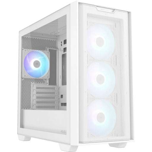 Asus A21 Plus TG Mesh Steel White Micro-ATX Mid-Tower Desktop Chassis