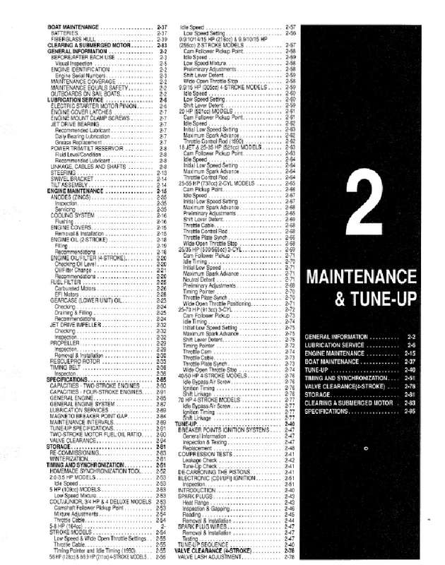Evinrude 1990-2001 Maintenance & Tune-Up Manual