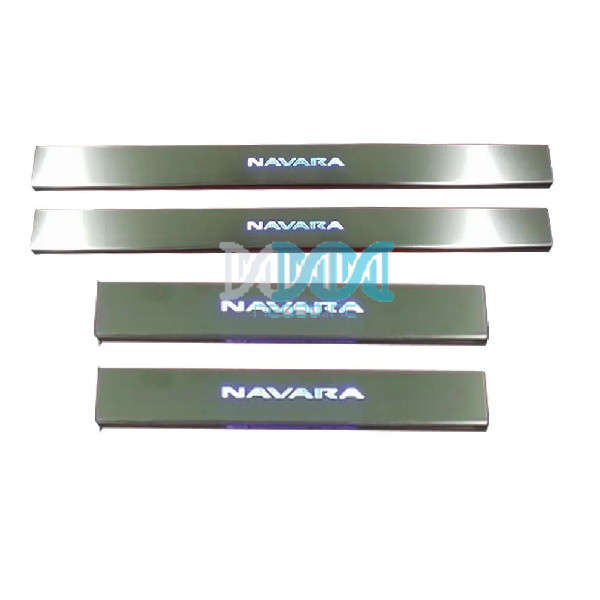 LED Nissan Navara NP300 Light Up Aluminium Step Sill With Navara Logo -2015 upwards
