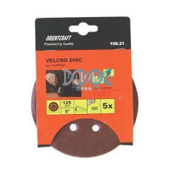 Velcro Sanding Disk Grit 180 With Hole 125mm - 5 Pack