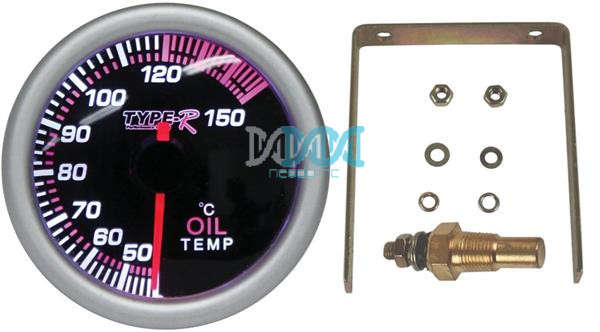 52mm Oil Temperature Gauge S/White Type-R