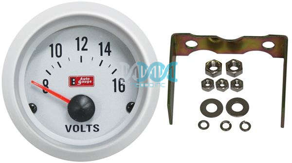 2 Volt Gauge Silver/Silver