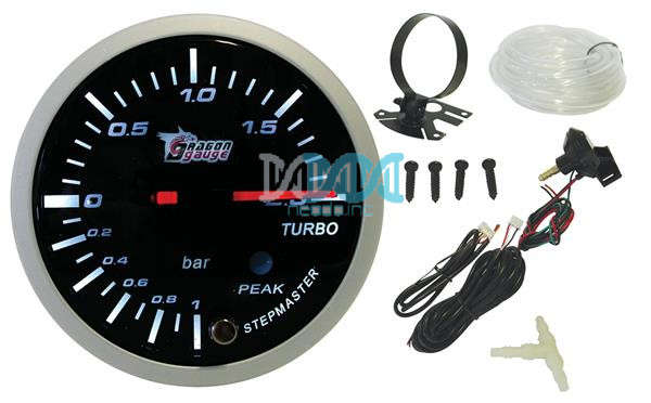 Boost Gauge Electrical  60mm With Sensor Black/Black