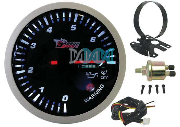 Oil Pressure Gauge Electrical 60mm With Sensor Sil/Black